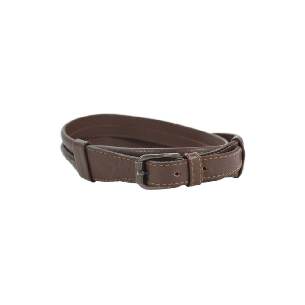 Gianni Versace Womens Chain Embellished Skinny Belt Brown Size 42